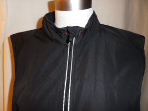 IMGP2309 Lululemon Black Zippered Vest Mesh Insert and Silver Reflective Stripe Trim 383