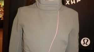 IMGP8198 Lululemon Khaki Brown Zippered Fleece Lined Pink Trim Collared Jacket 560